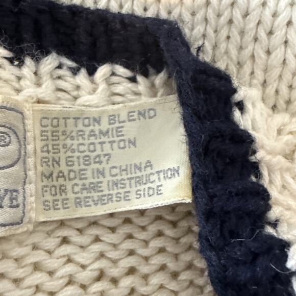 Eagle Eye 80s Vintage Nautical Sailing Short Sleeve Button Cardigan Size M Knit - Picture 9 of 11